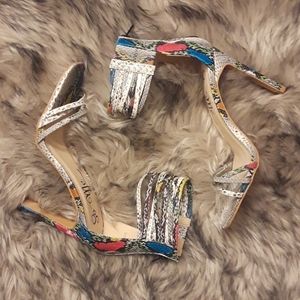 Multi-color snake heels
